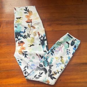 Watercolor floral leggings